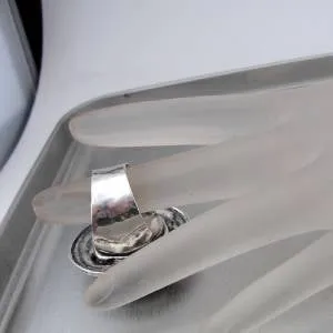 Garnet Ring 925 Sterling Silver Swivel sz 8,8.5 Handmade Hadar Designers (H 1531
