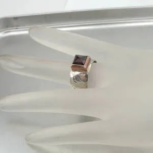Garnet Ring 9k Rose Gold Sterling Silver size 6.5, 7 Hadar Designers (sp) SALE