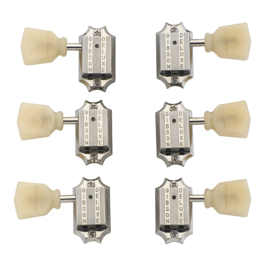 Gibson Deluxe Yellow Key Tuner Set Nickel Finish