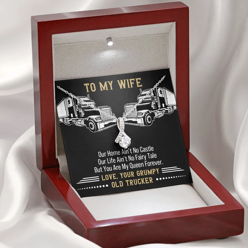 Gift For My Wife, You Are My Queen Forever Message Card, Alluring Beauty Necklace