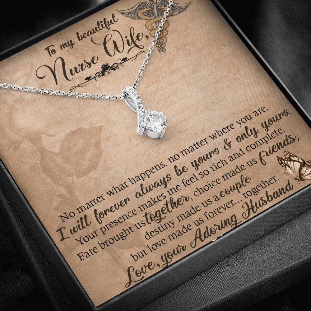 Gift For Nurse Wife- Alluring Ribbon Necklace - Adoring Husband