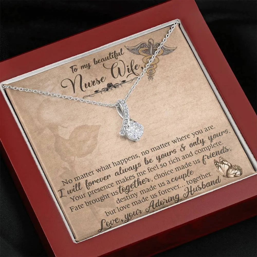 Gift For Nurse Wife- Alluring Ribbon Necklace - Adoring Husband