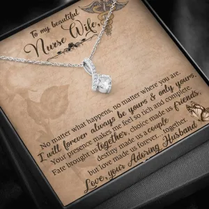 Gift For Nurse Wife- Alluring Ribbon Necklace - Adoring Husband