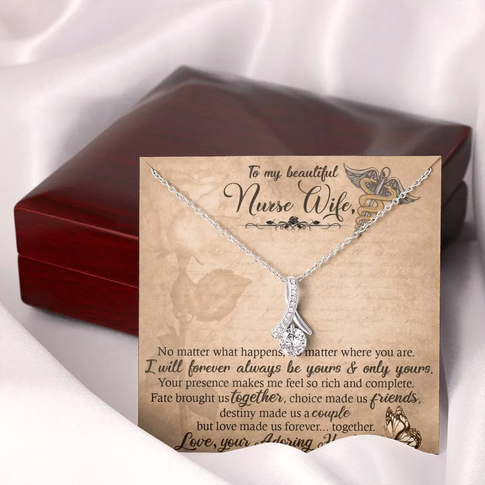 Gift For Nurse Wife- Alluring Ribbon Necklace - Adoring Husband