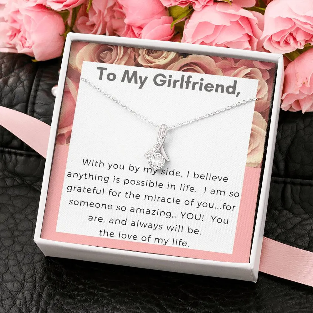 Girlfriend Solitaire Promise Necklace-The love of my life