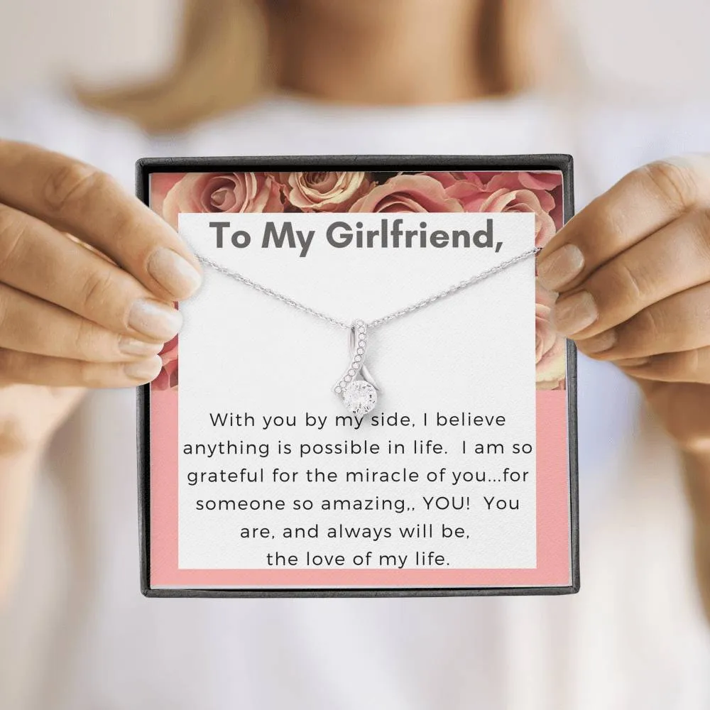Girlfriend Solitaire Promise Necklace-The love of my life