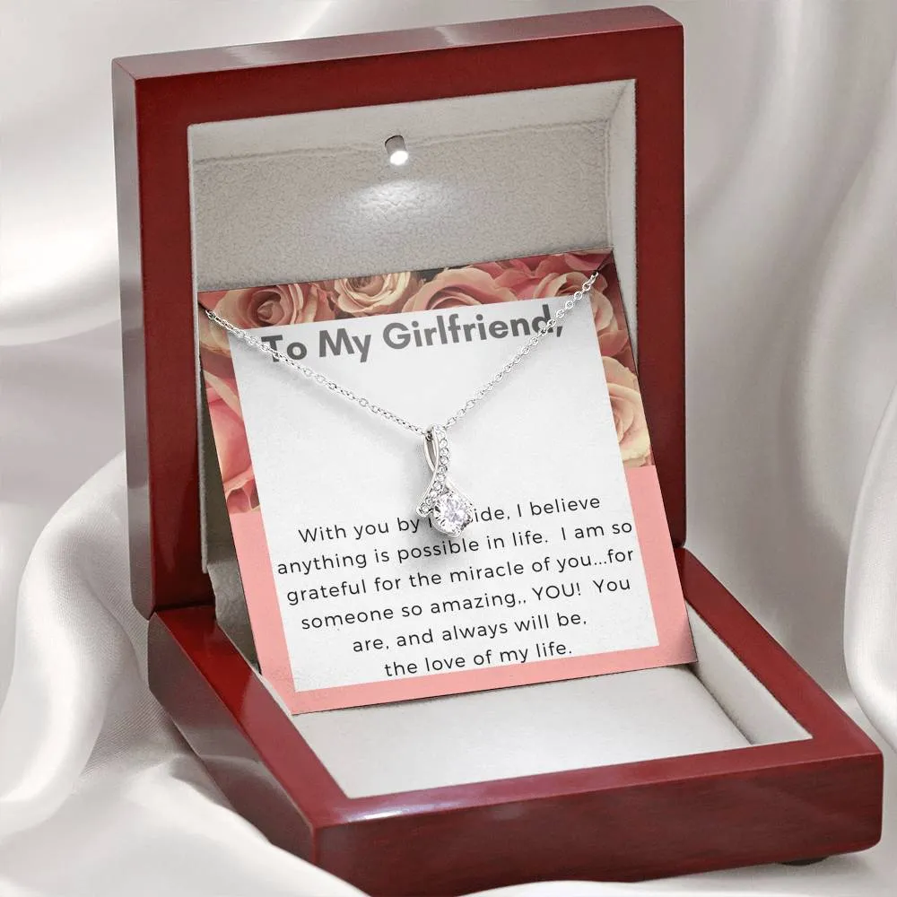 Girlfriend Solitaire Promise Necklace-The love of my life