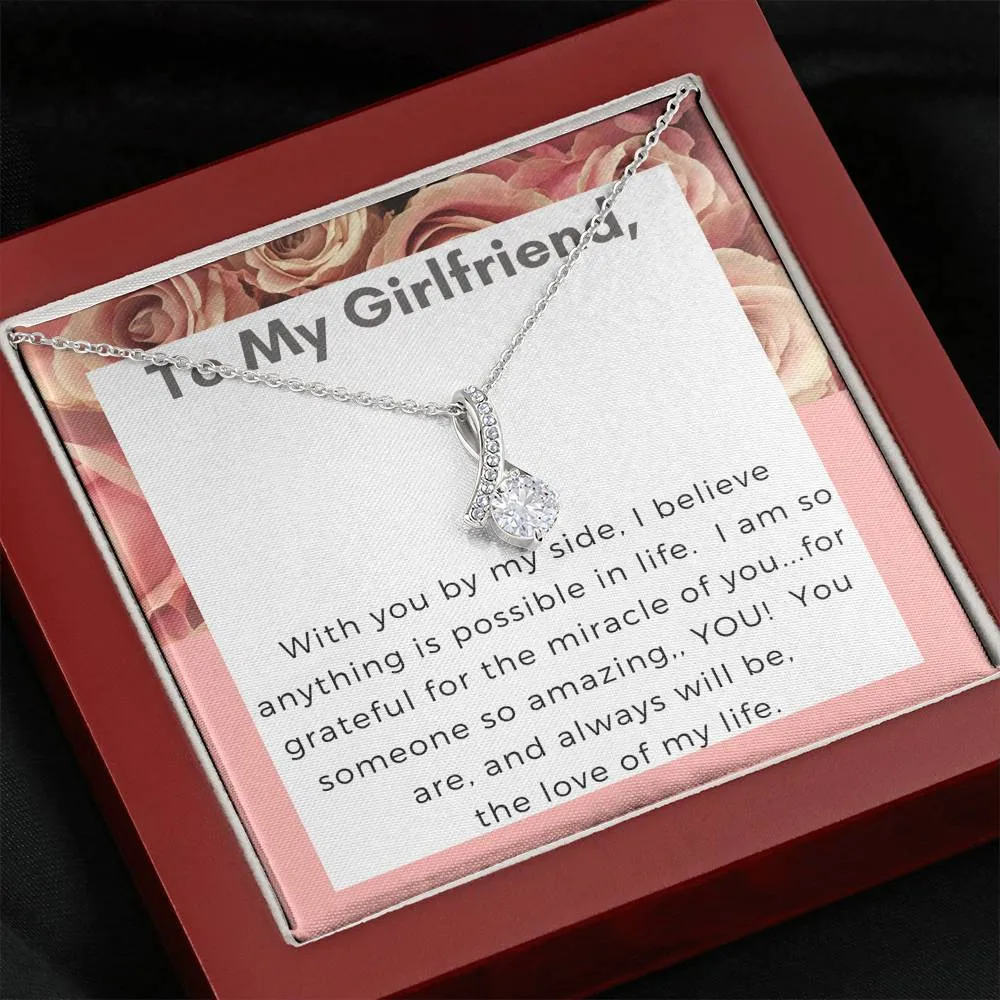 Girlfriend Solitaire Promise Necklace-The love of my life