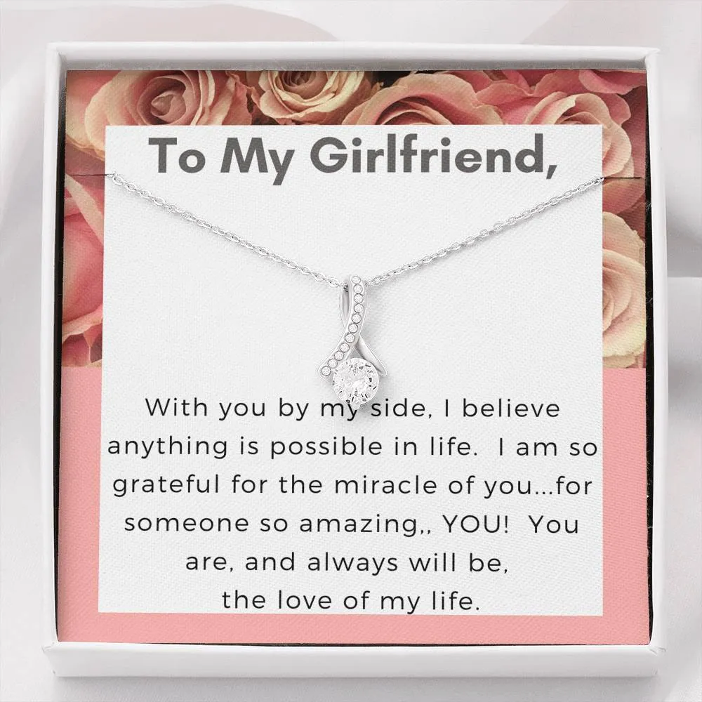 Girlfriend Solitaire Promise Necklace-The love of my life