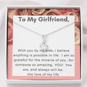 Girlfriend Solitaire Promise Necklace-The love of my life