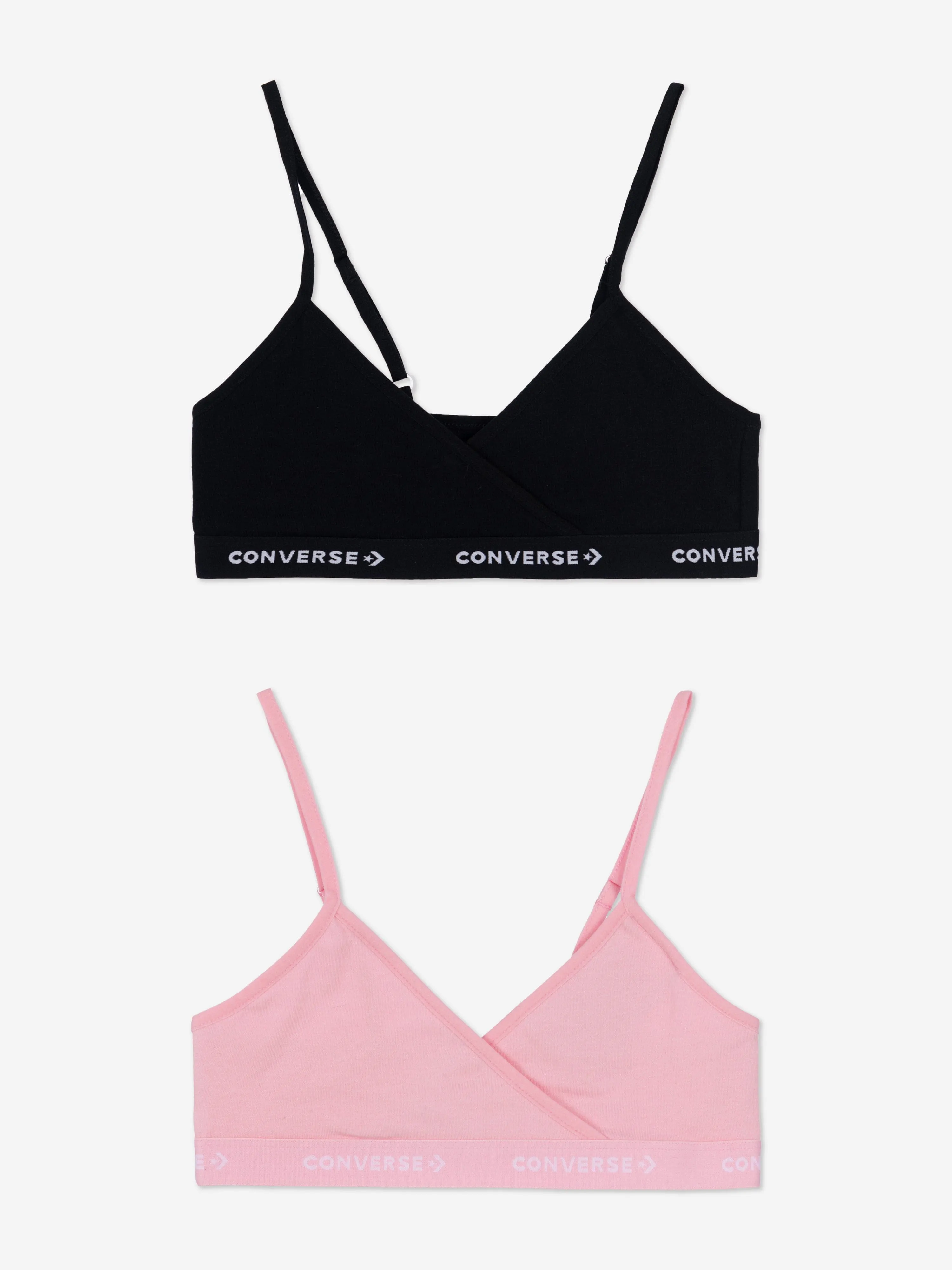 Girls 2 Pack Triangle Bralette Set Pink