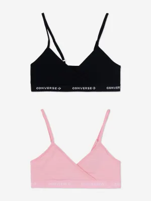 Girls 2 Pack Triangle Bralette Set Pink