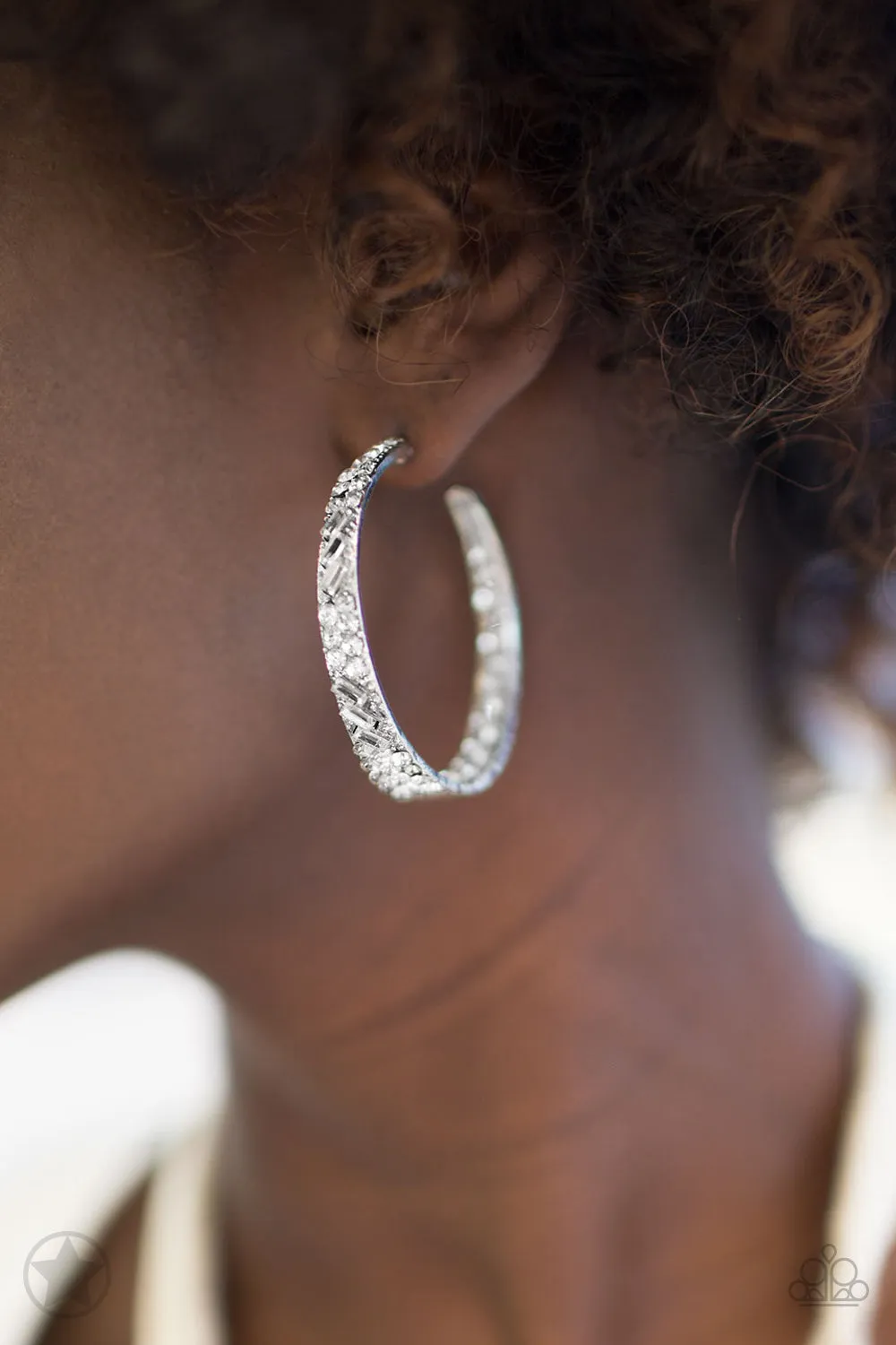 GLITZY By Association White Earring