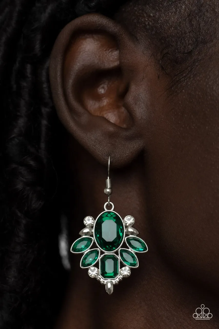 Glitzy Go-Getter Green Paparazzi Earrings
