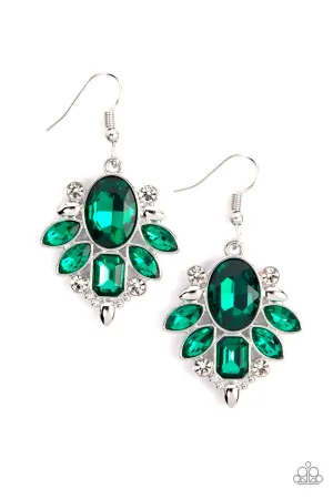 Glitzy Go-Getter Green Paparazzi Earrings