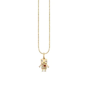 Gold & Diamond Baby Robot Charm