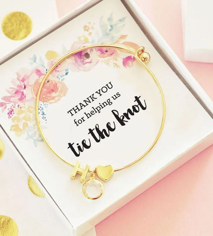 Gold Monogram Bracelet - Floral Insert