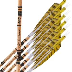 Gold Tip Traditional Feather Fletched Arrows (6 Pk)