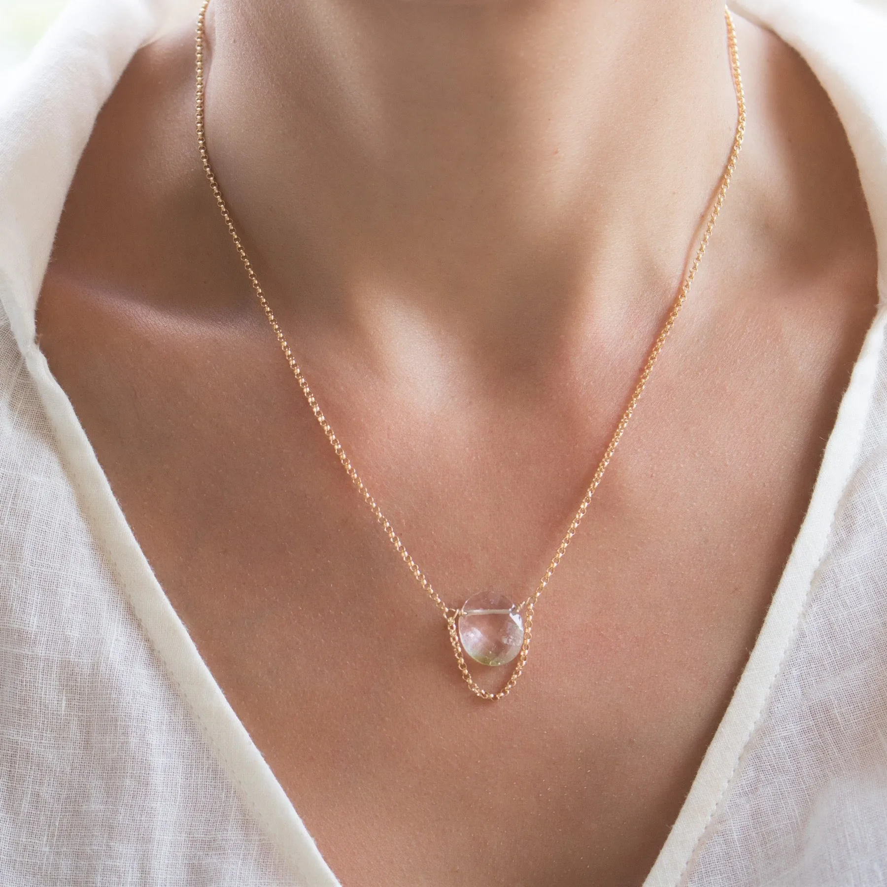 Gold Tourmaline Pendant