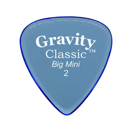 Gravity Classic Big Mini 2.0mm Guitar Pick, Polished Blue