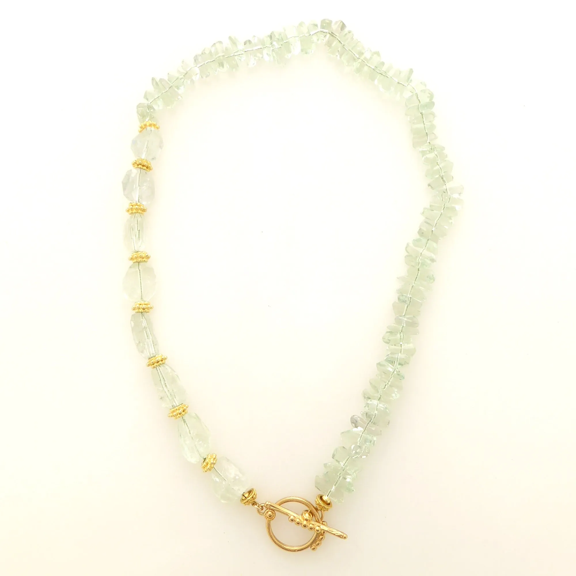 Green amethyst toggle necklace