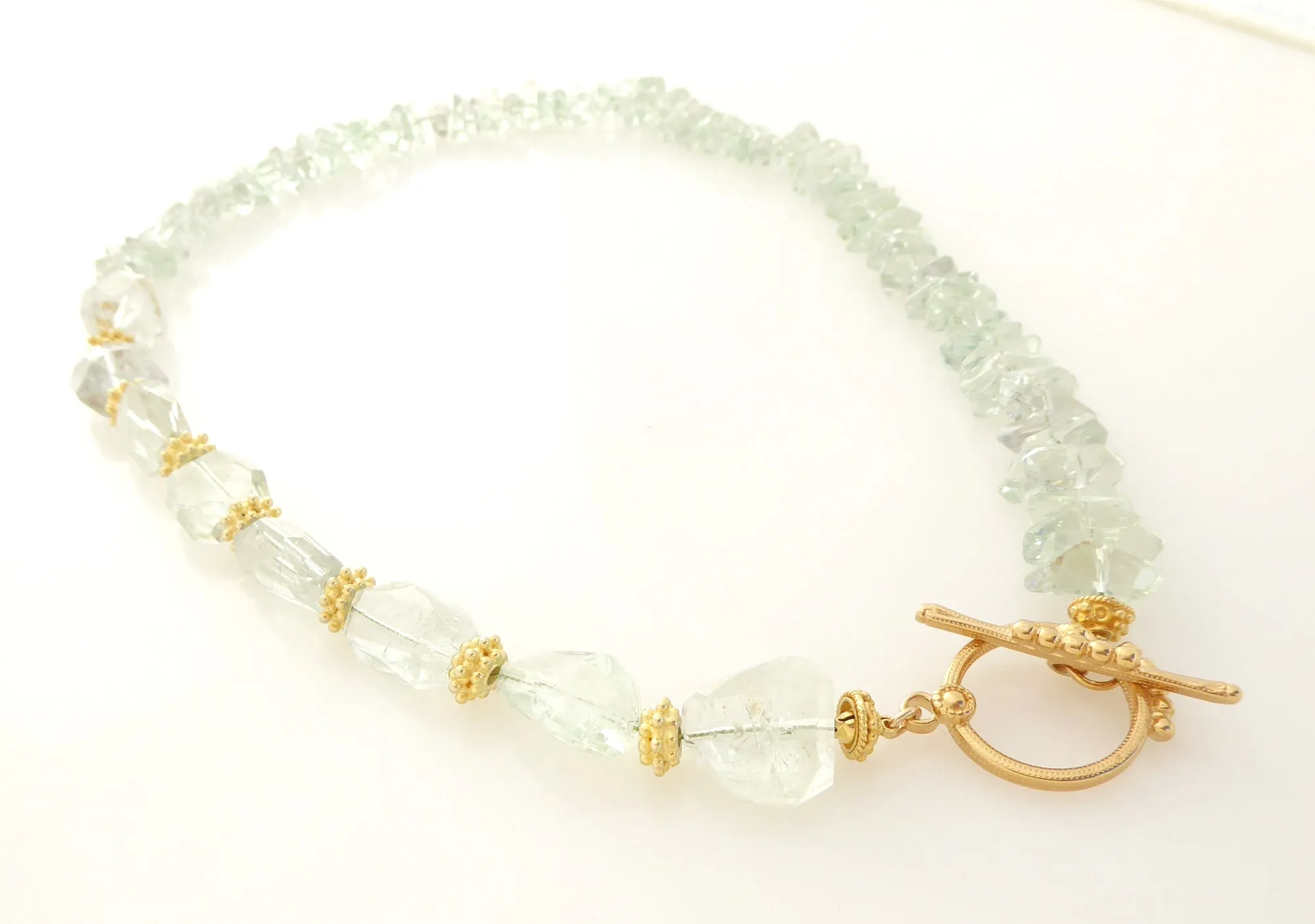 Green amethyst toggle necklace