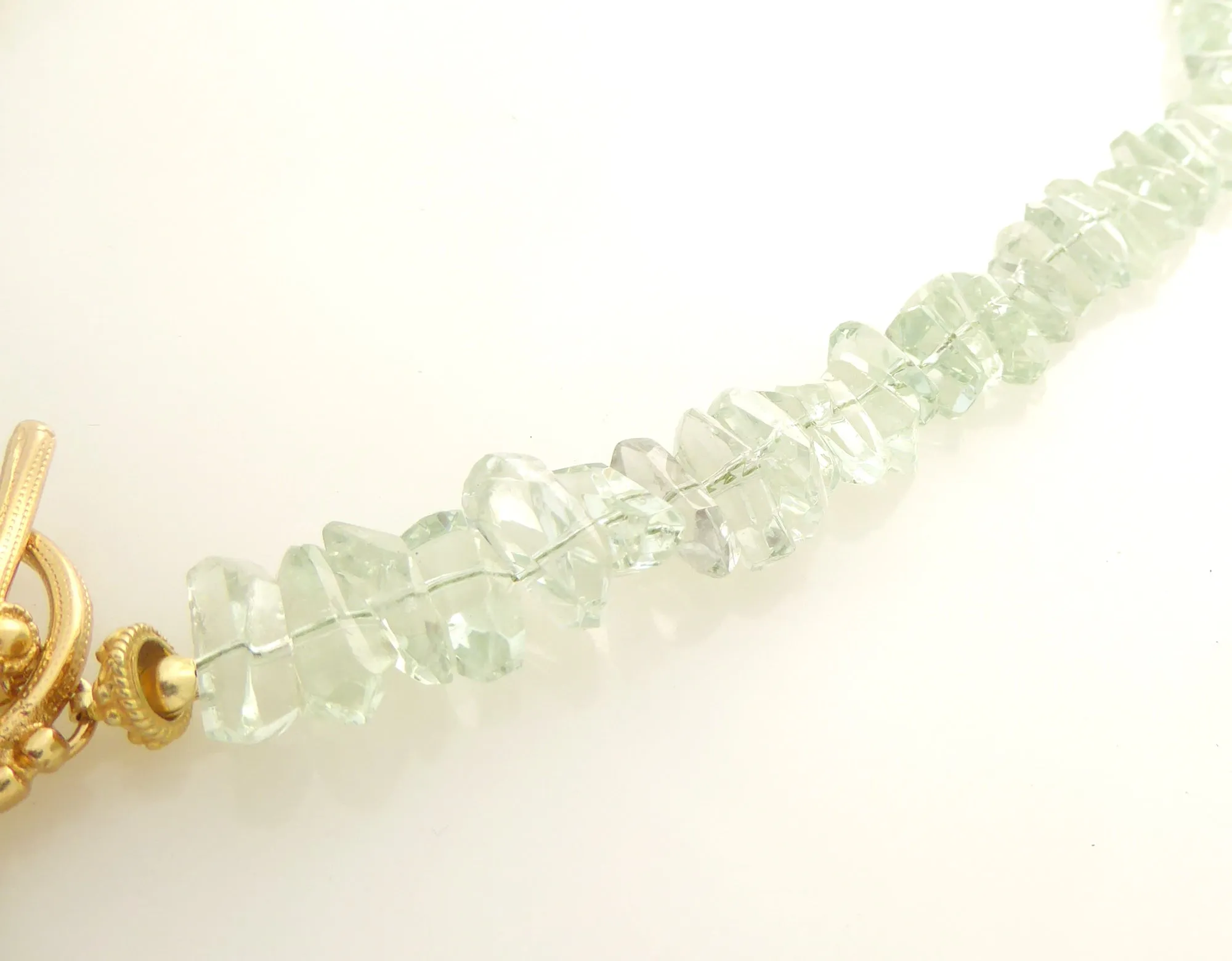 Green amethyst toggle necklace
