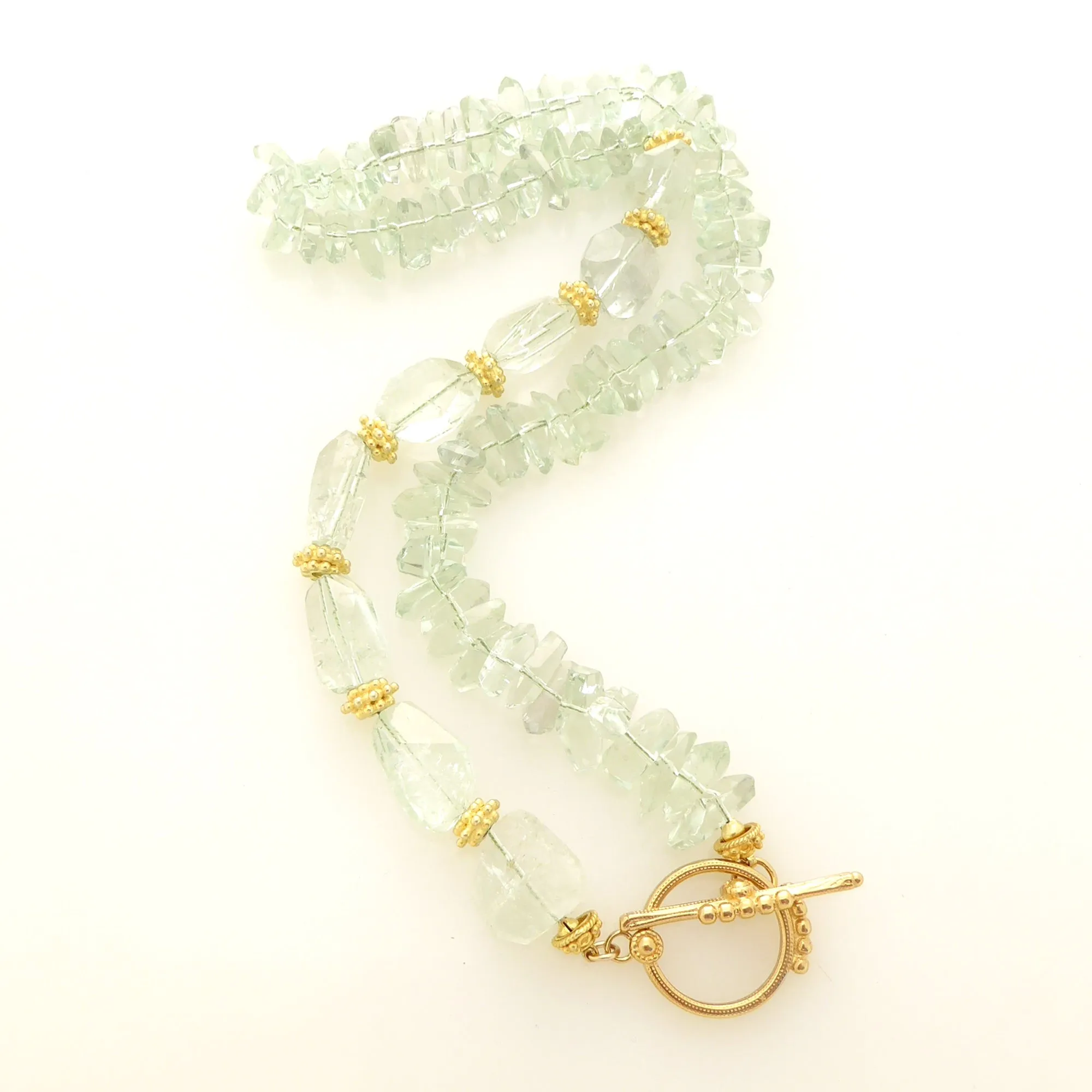 Green amethyst toggle necklace