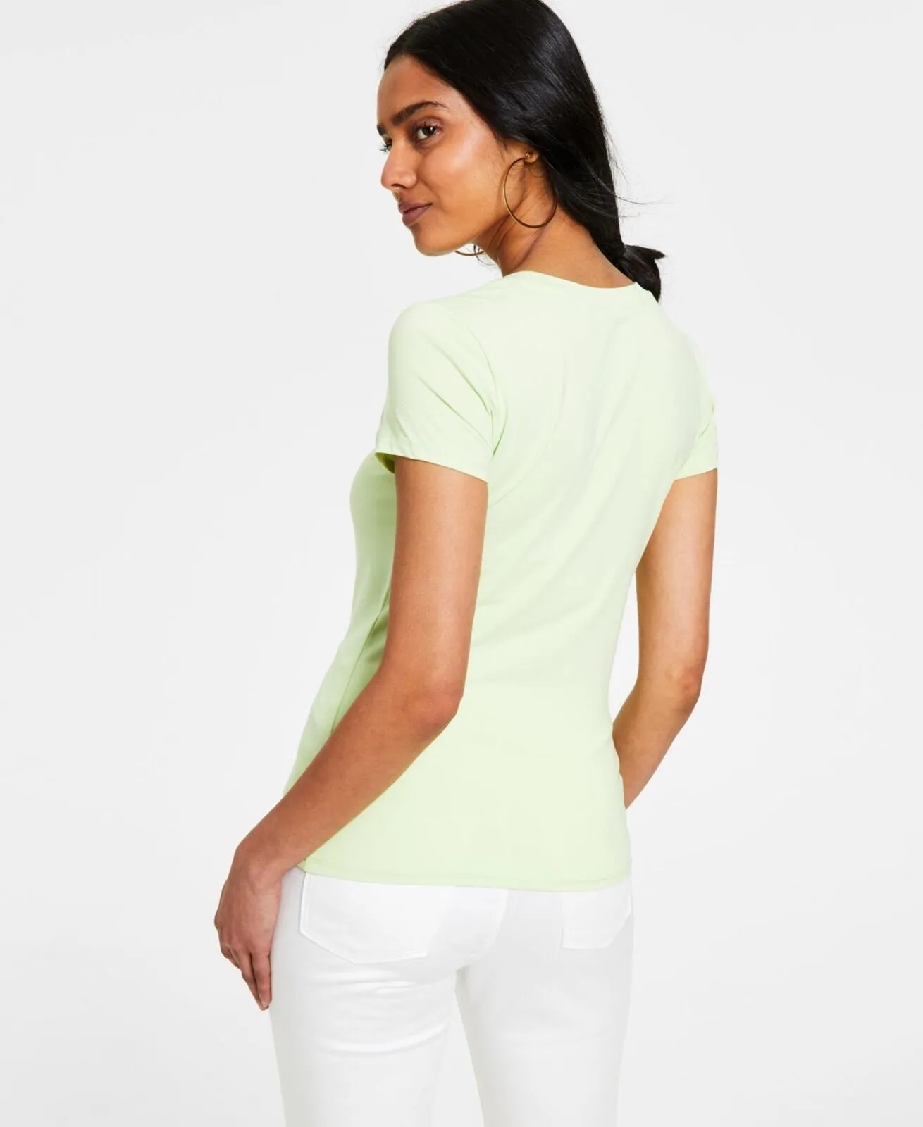 Guess Womens Short Sleeve Glitzy Logo R4 Tee Shirt W2GI24KA0Q1