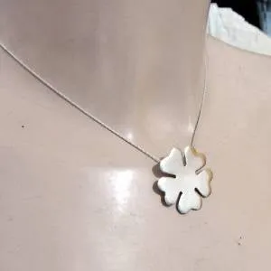 Hadar Designers Handmade Unique Modern Floral Sterling Silver Pendant (H) Last