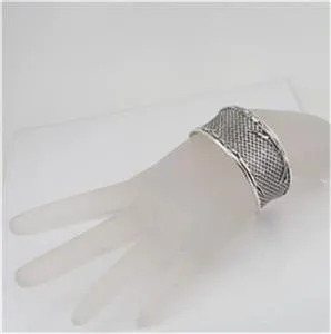 Hadar Designers Israel Handmade Art Wide Sterling Silver Cuff Bracelet (H) y