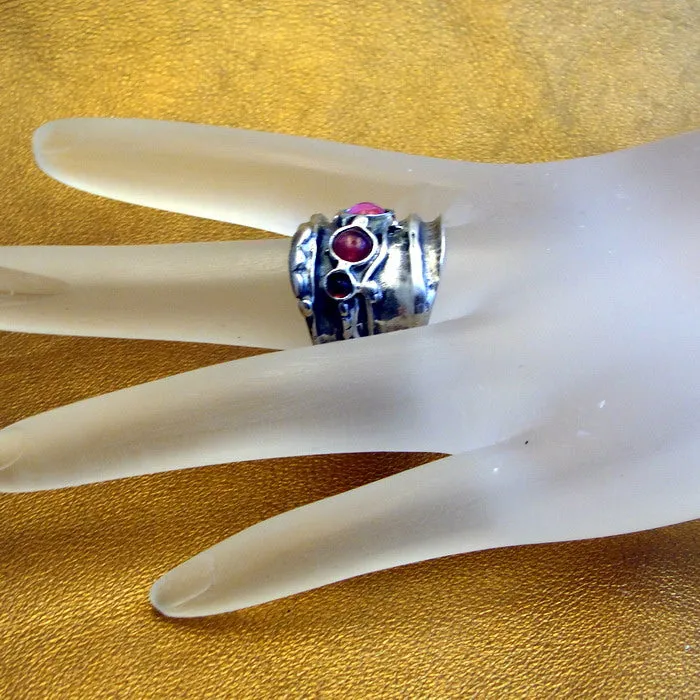 Hadar Designers Pink Tourmaline Ring 925 Sterling Silver 7,8,9,9.5 Handmade(H)y