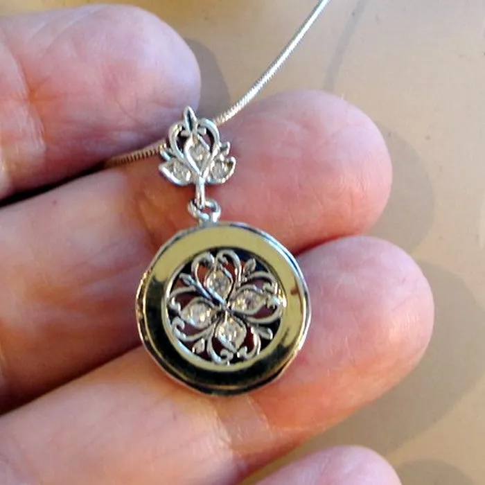 Hadar Designers White Zircon Pendant 9k Yellow Gold Sterling Silver (MS 1260)y