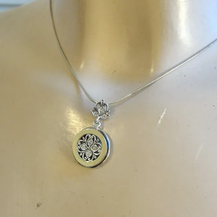 Hadar Designers White Zircon Pendant 9k Yellow Gold Sterling Silver (MS 1260)y