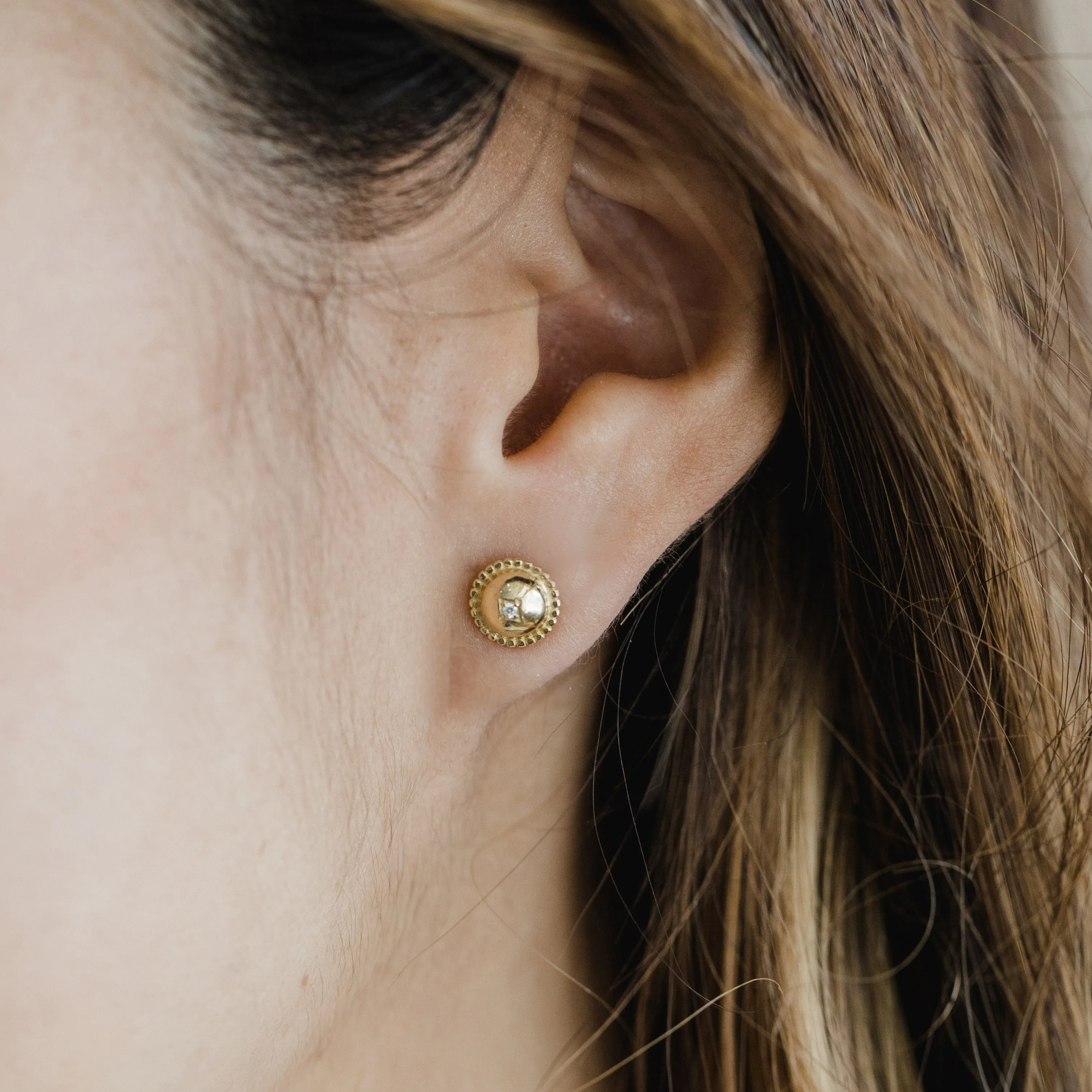 Half Dome Diamond Earrings
