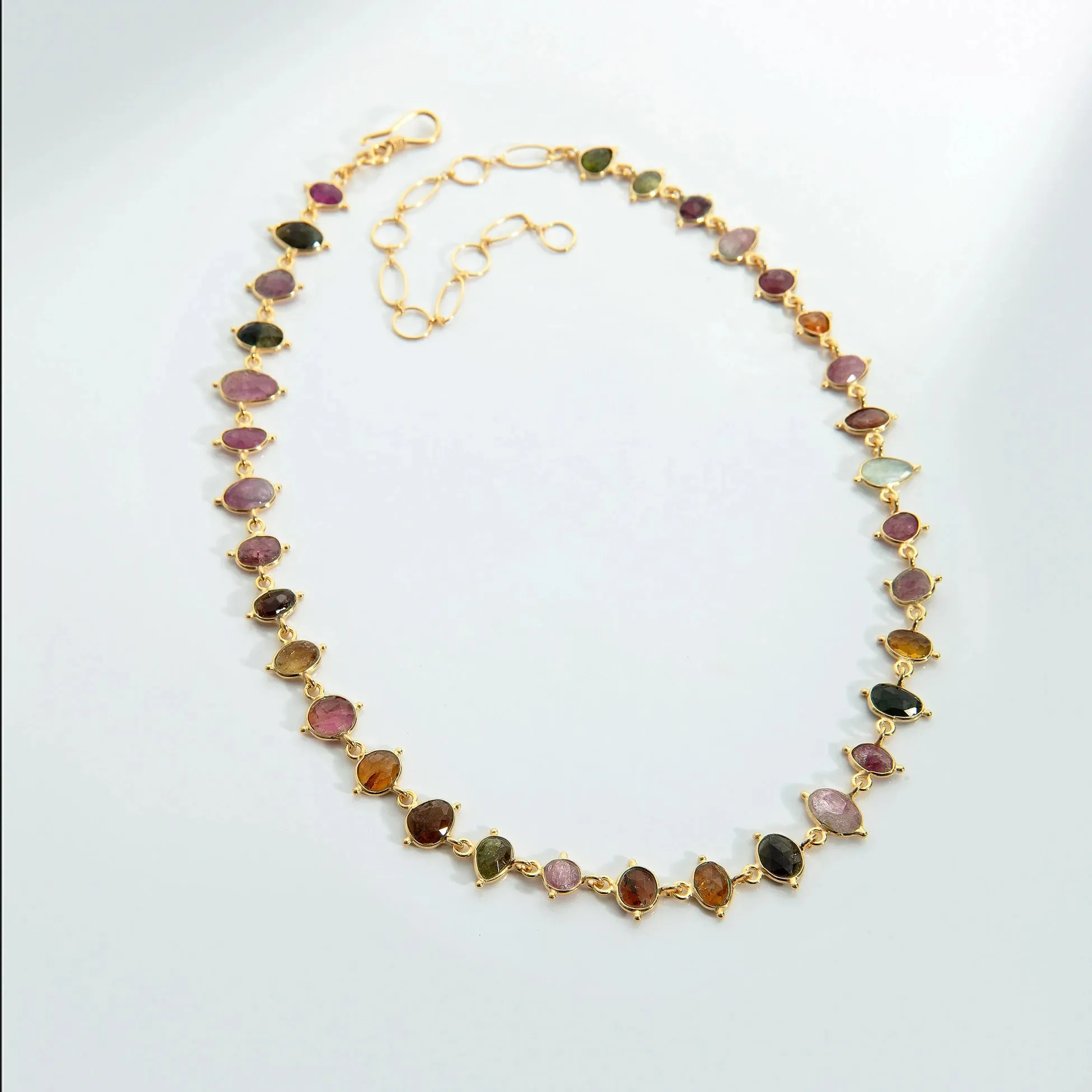 Handmade Natural Tourmaline Necklace – Gold Micron Plated Over Silver