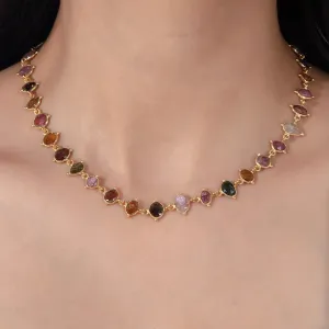 Handmade Natural Tourmaline Necklace – Gold Micron Plated Over Silver