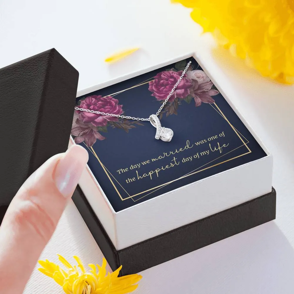 Happiest Day of my Life-Alluring Beauty Solitaire Necklace