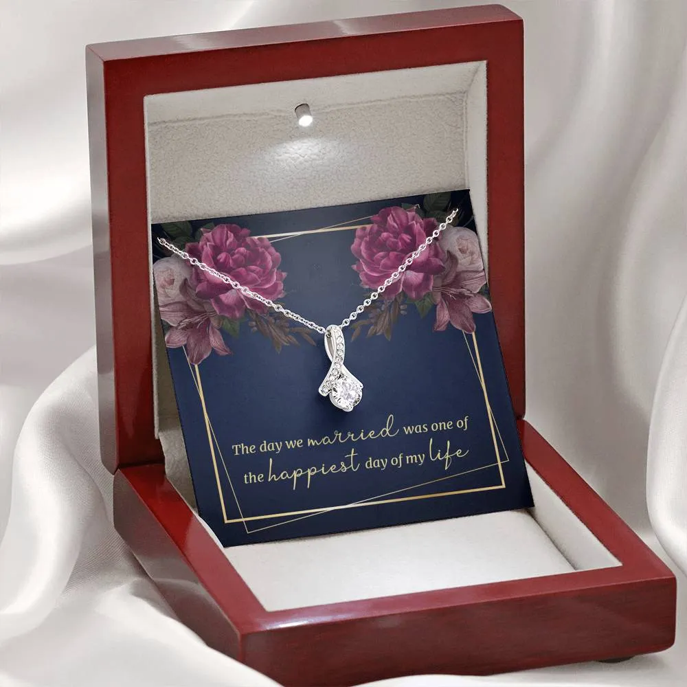 Happiest Day of my Life-Alluring Beauty Solitaire Necklace