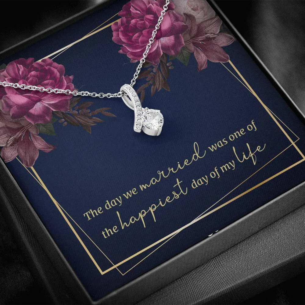 Happiest Day of my Life-Alluring Beauty Solitaire Necklace