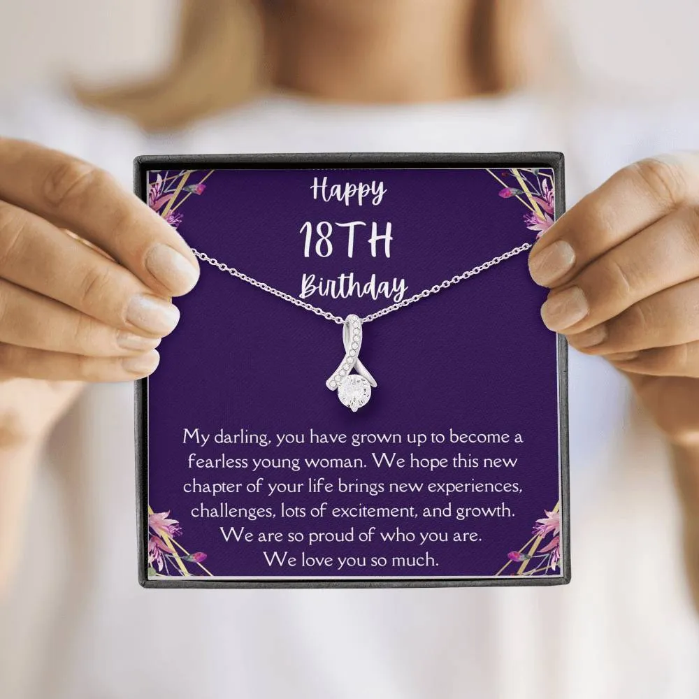 Happy 18th Birthday Ribbon Necklace
