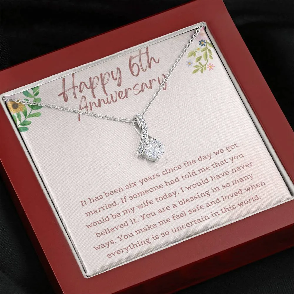 Happy 6th Anniversary Necklace