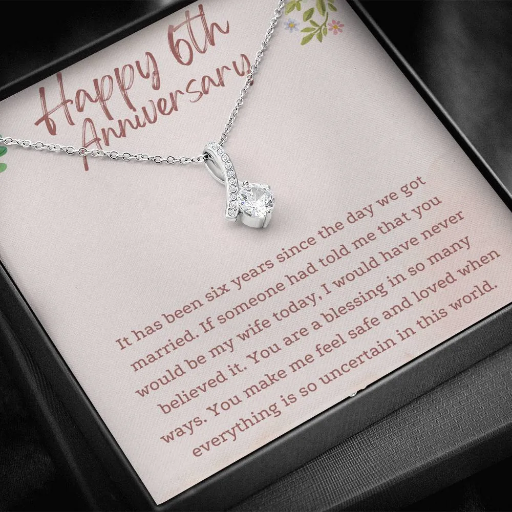 Happy 6th Anniversary Necklace