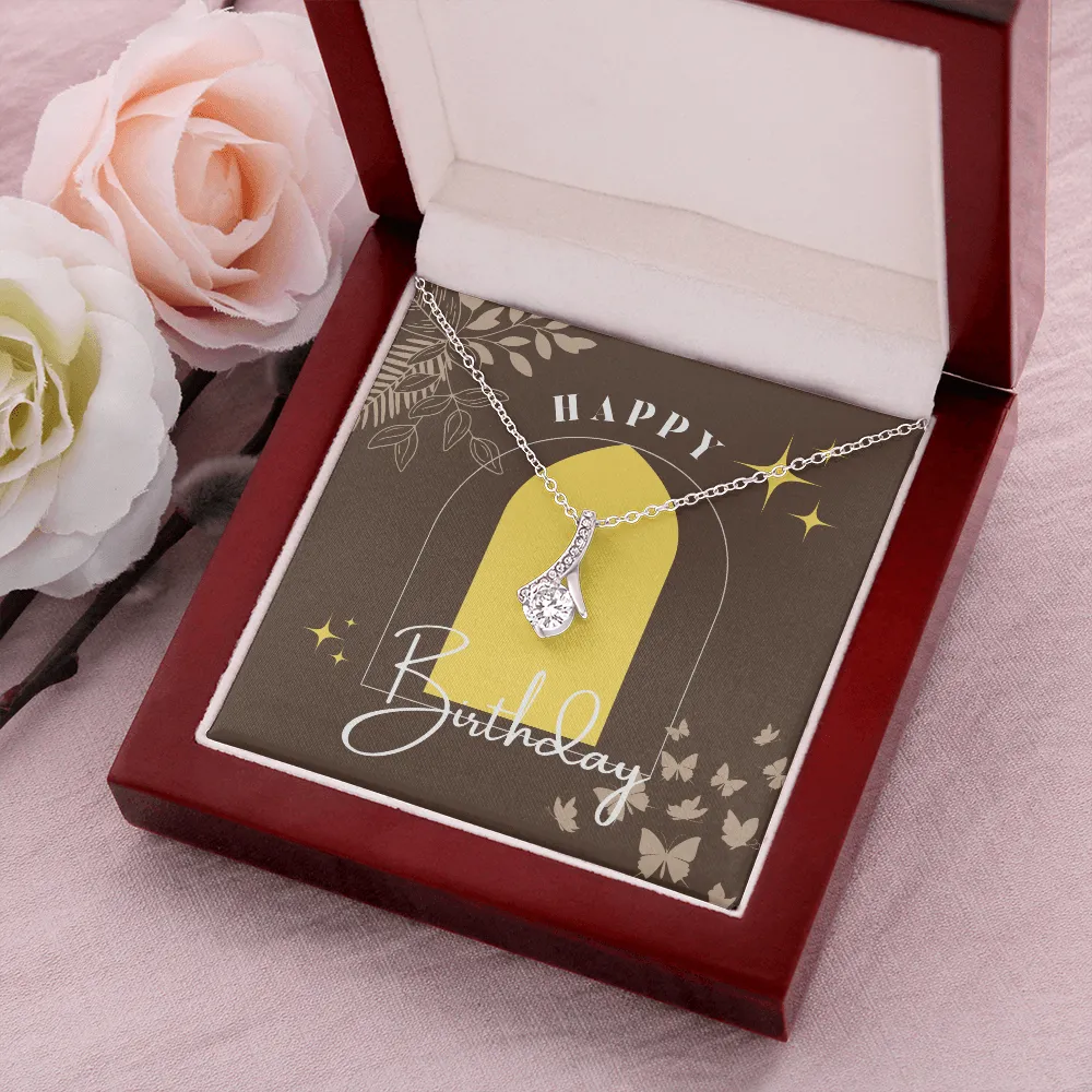 Happy Birthday Gold Window Alluring Beauty Necklace