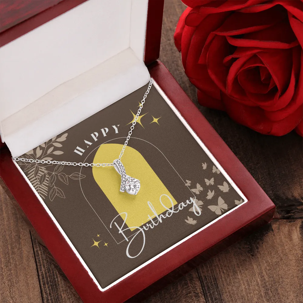 Happy Birthday Gold Window Alluring Beauty Necklace