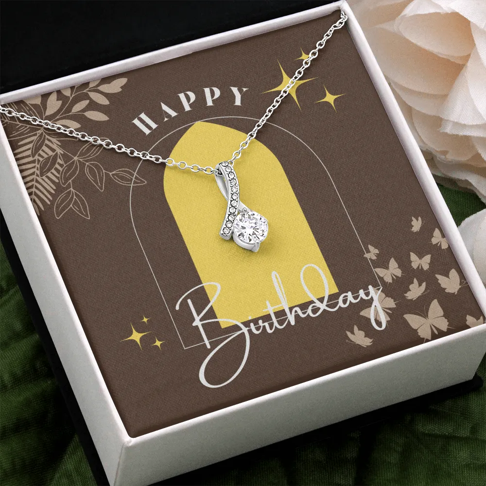 Happy Birthday Gold Window Alluring Beauty Necklace