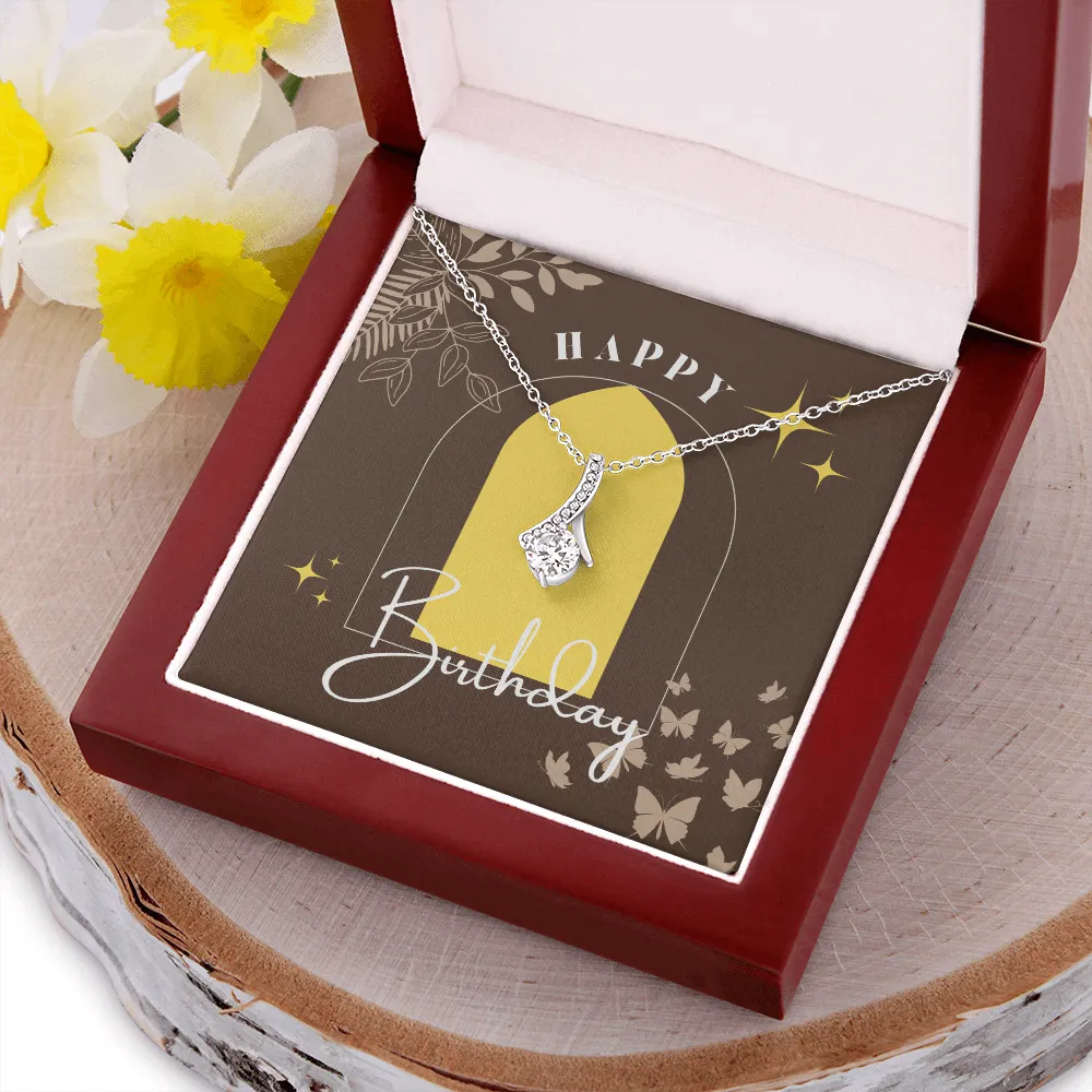 Happy Birthday Gold Window Alluring Beauty Necklace
