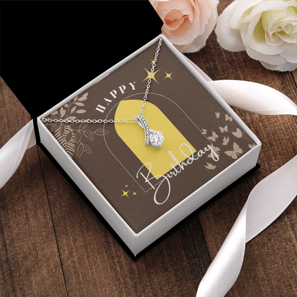 Happy Birthday Gold Window Alluring Beauty Necklace
