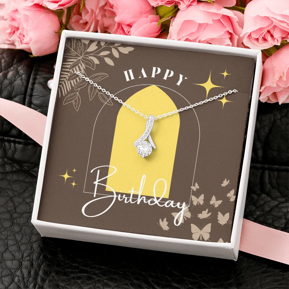 Happy Birthday Gold Window Alluring Beauty Necklace
