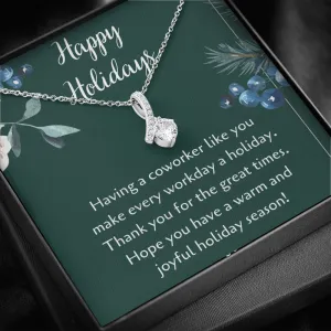 Happy Holidays Petite Ribbon Necklace
